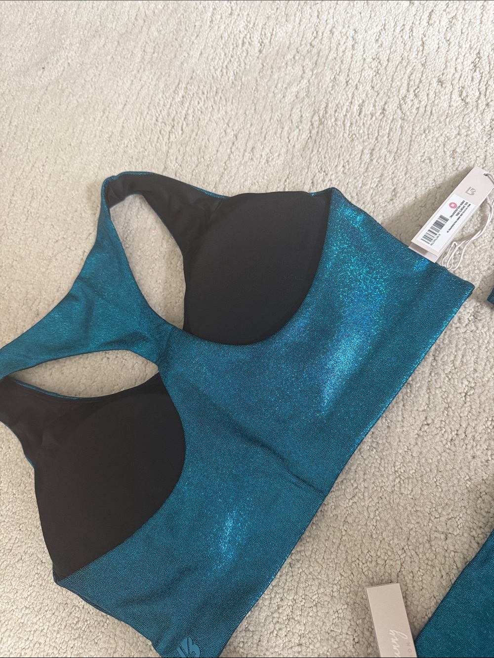 Buffbunny mermaid Collection Teal Metallic women’s ' Leggings and matching bra - Picture 5 of 6